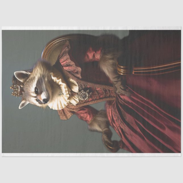 Royal Regal Queen Raccoon #2 Decoupage Seidenpapier (Vorderseite)