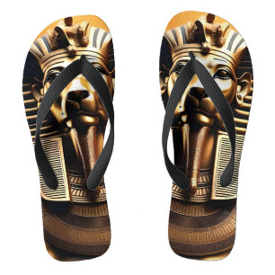 **"Royal Roar: Der goldene Pharaonenlöwe"** Flip Flops