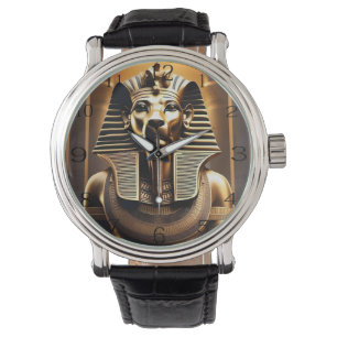 **"Royal Roar: The Golden Pharaoh Lion"*** Armbanduhr