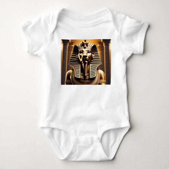 **"Royal Roar: The Golden Pharaoh Lion"*** Baby Strampler (Vorderseite)