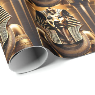 **"Royal Roar: The Golden Pharaoh Lion"*** Geschenkpapier