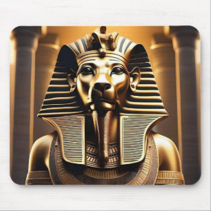 **"Royal Roar: The Golden Pharaoh Lion"*** Mousepad