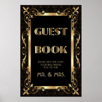 Royal Roaring 20s Gold Art Deco Gästebuchzeichen