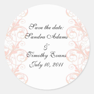 Royal Romance Peachy Pink & White Siegel/Stickers Runder Aufkleber