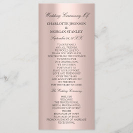 Royal Rose Blush Pink Minimalismus Hochzeitsprogra Programm
