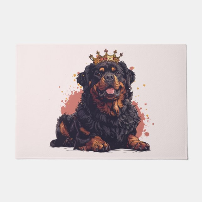 Royal Rottweiler Dog Queen Crown Fußmatte (Vorderseite)