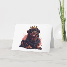 Royal Rottweiler Dog Queen Crown Karte