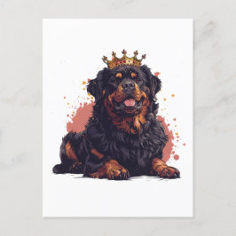 Royal Rottweiler Dog Queen Crown Postkarte