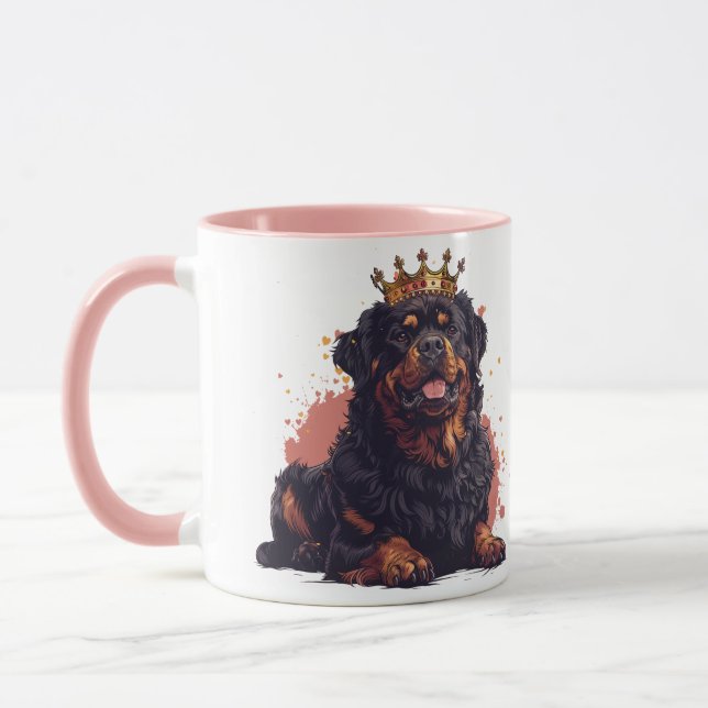 Royal Rottweiler Dog Queen Crown Tasse (Links)