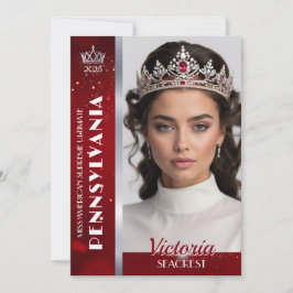 Royal Ruby Shimmer Pageant Autograph Foto Card Einladung