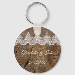 Royal Rustic Chic Save the Date Key Round Geschenk Schlüsselanhänger