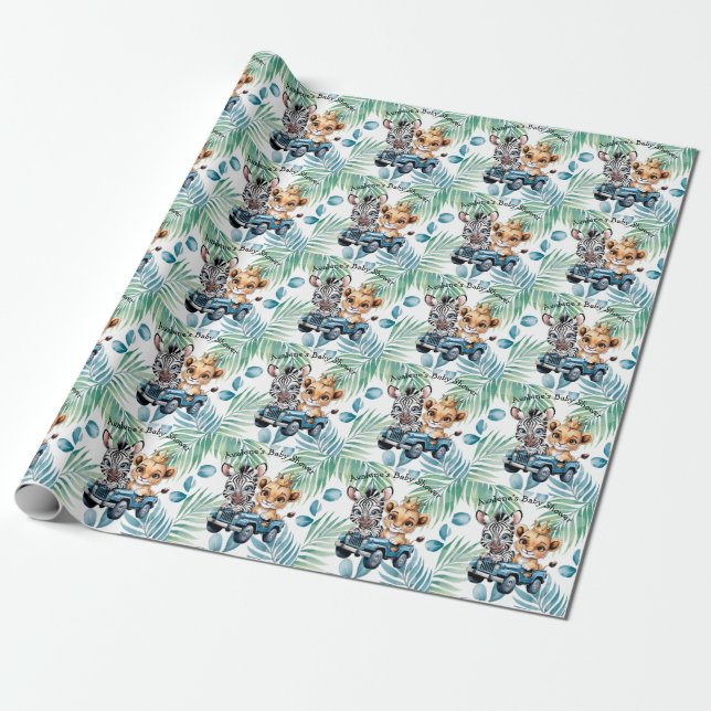Royal Safari Ride Boy Baby Dusche Geschenkpapier (Ungerollt)
