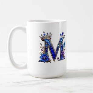 Royal Saphir Kristall M Kronen Monogramm Kaffeetasse