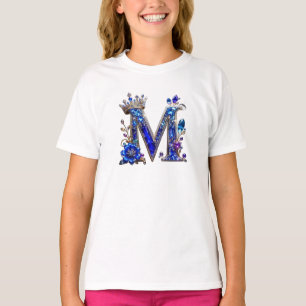 Royal Saphir Kristall M Kronen Monogramm T-Shirt