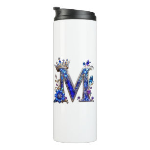 Royal Saphir Kristall M Kronen Monogramm Thermosbecher