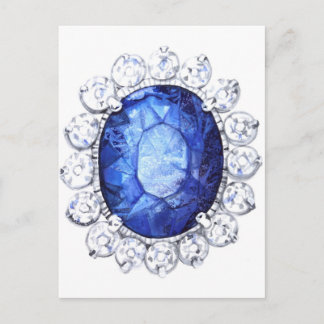 Royal Sapphire Original Watercolor Postkarte