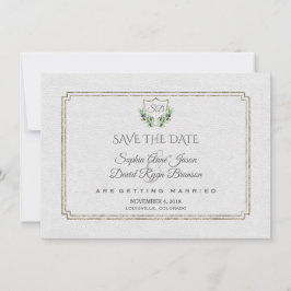 Royal Silver Wappen Lush Greenery Save the Date