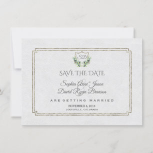 Royal Silver Wappen Lush Greenery Save the Date