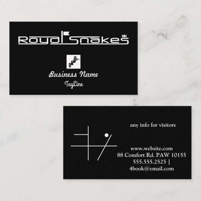 Royal Snakes BlackBusiness Card Visitenkarte (Vorne/Hinten)