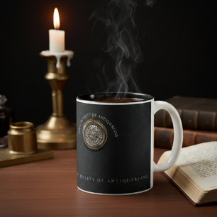 Royal Society Antiquarians Schwarzer Obsidian Zweifarbige Tasse