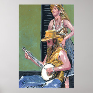 Royal St. Banjo Player Poster