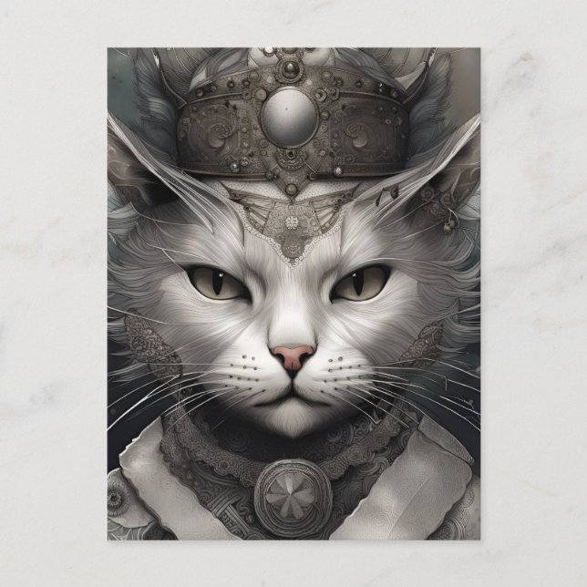 Royal Steampunk Cat Postkarte (Vorderseite)