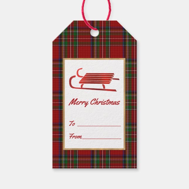 Royal Stewart Christmas Gift Tags Geschenkanhänger (Vorderseite)