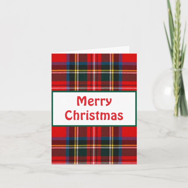 Royal Stewart Christmas Kariert geklappt Karte (Vorderseite)