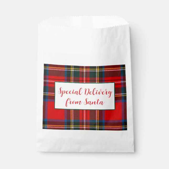 Royal Stewart Christmas Kariert Santa PERSONALIZE Geschenktütchen (Vorderseite)