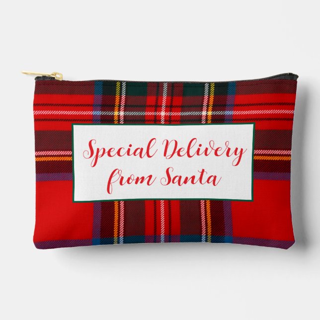 Royal Stewart Christmas Plaid Santa  Zubehörtasche (Vorderseite)