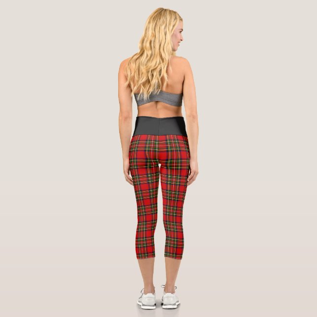 Royal Stewart Clan Tartan Kariert Capri Leggings (Rückseite)