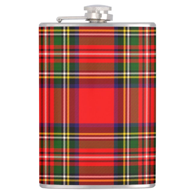 Royal Stewart Clan Tartan Kariert Flachmann (Vorderseite)