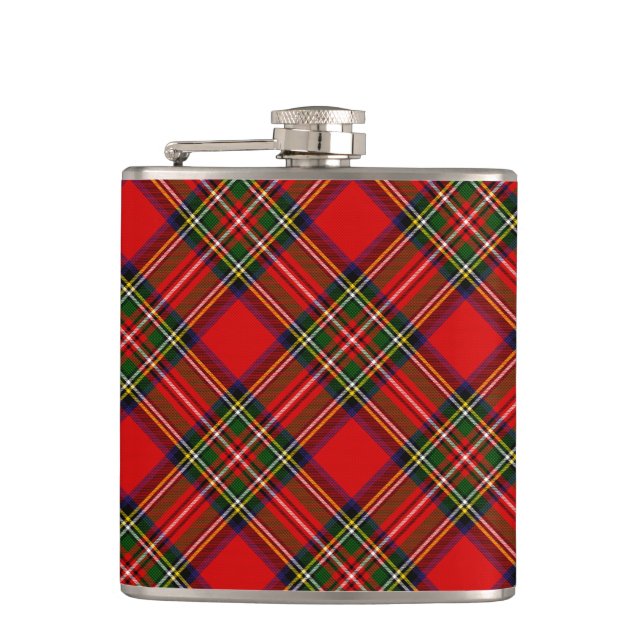 Royal Stewart Clan Tartan Kariert Flachmann (Vorderseite)