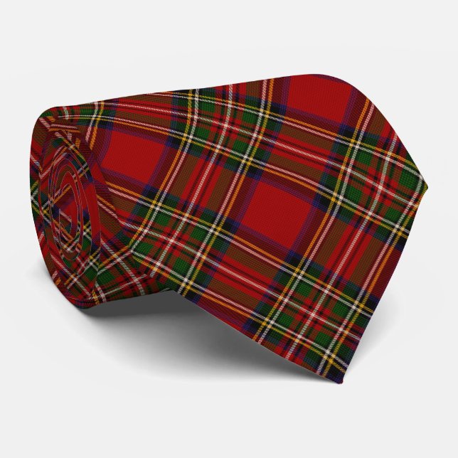 Royal Stewart Clan Tartan Kariert Krawatte (Gerollt)