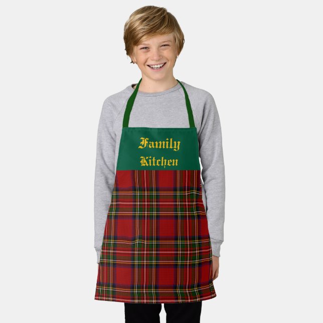 Royal Stewart Clan Tartan Kariert Personalisiert Schürze (Getragen)
