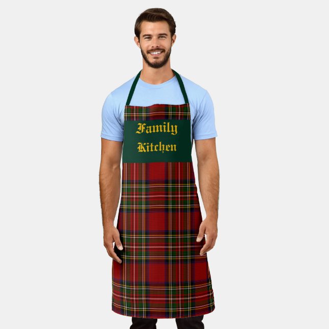 Royal Stewart Clan Tartan Kariert Personalisiert Schürze (Getragen)
