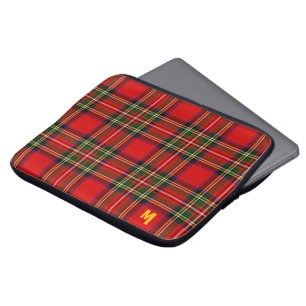 Royal Stewart Clan Tartan Karo Monogramm Laptopschutzhülle