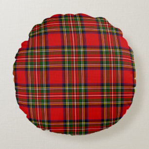 Royal Stewart Clan Tartan Karo Rundes Kissen