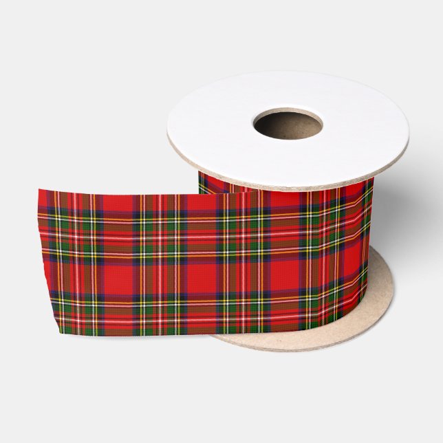 Royal Stewart Clan Tartan Plaid  Satinband (Spule)