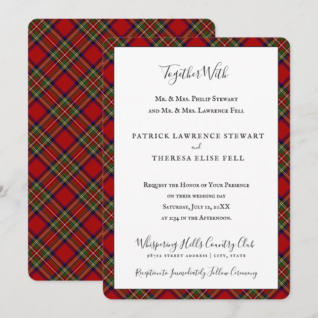 Royal Stewart Clan Tartan Scottish Kariert Einladung (Vorne/Hinten)