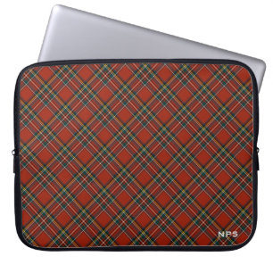 Royal Stewart Familien-Tartan Rotkariertes Monogra Laptopschutzhülle