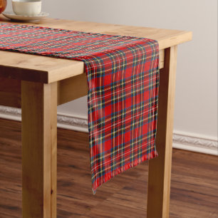 Royal Stewart Modern Tartan Kariert Großer Tischläufer