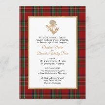 Royal Stewart Plaid Thistle Faire-part de mariage