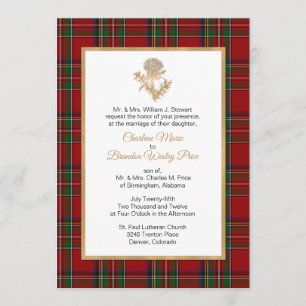 Royal Stewart Plaid Thistle Faire-part de mariage