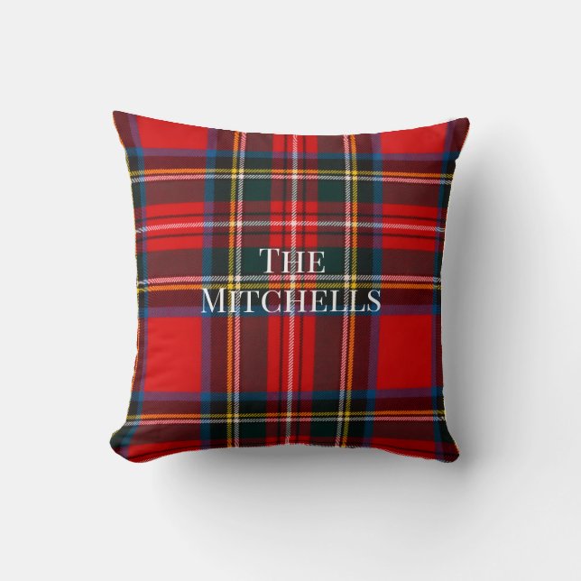 Royal Stewart Red Plaid PERSONALIZE Kissen (Vorderseite)