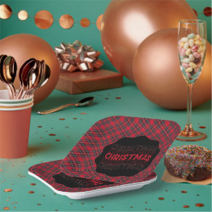 Royal Stewart Scottish Clan Tartan Weihnachten Pappteller