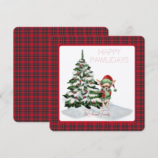 Royal Stewart Tartan Happy Pawlidays Dog (Vorne/Hinten)