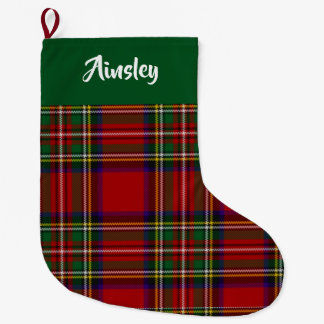 Royal Stewart Tartan individuell anpassbar (Grüner Großer Weihnachtsstrumpf