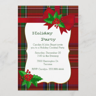 Royal Stewart Tartan Kariertes Custom Christmas Pa Einladung