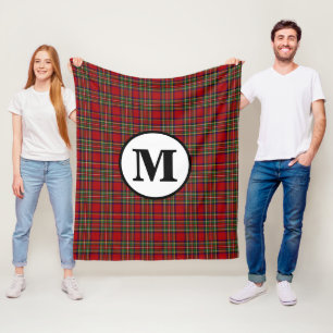 Royal Stewart Tartan Karo Schottischer Clan Monogr Fleecedecke